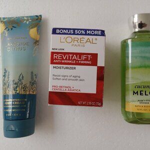 Bed and Bath Body Works Bundle Loreal Cream RevitalIft Retinol 3 Pce New